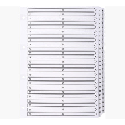 Exacompta - MWD1-50Z divisor Caja de cartón Blanco