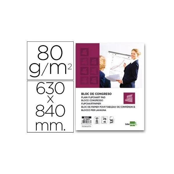 Liderpapel - BLOC CONGRESO 63X84CM 25+5H 80G/