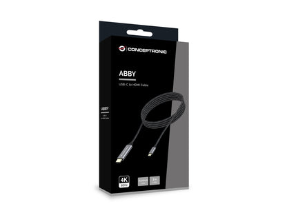 Conceptronic - ABBY10G adaptador de cable de vídeo 2 m USB Tipo C HDMI Gris