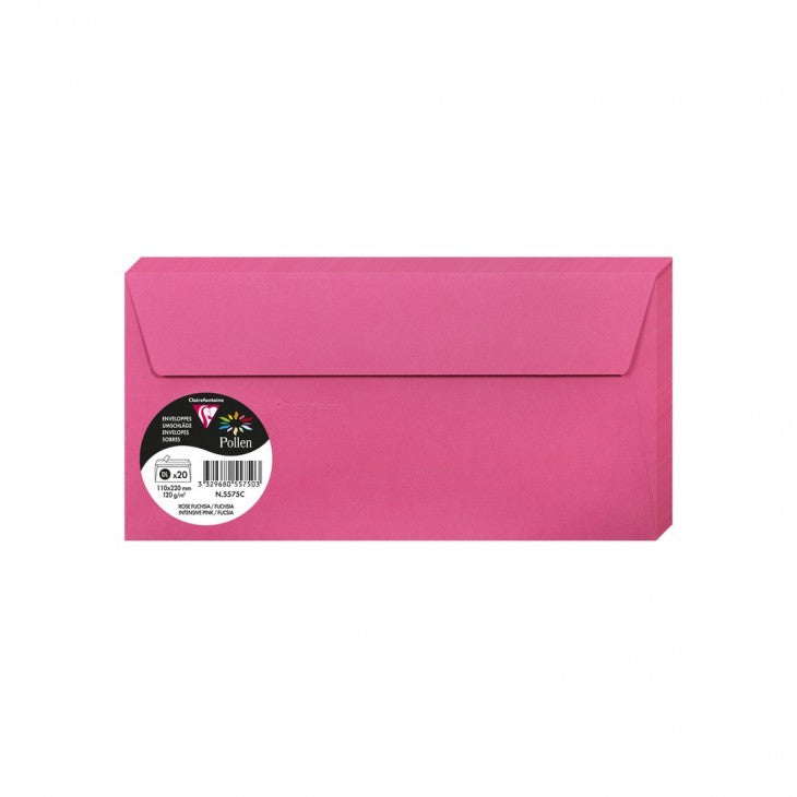 Clairefontaine - 5575C sobre DL (110 x 220 mm) Fucsia 20 pieza(s)