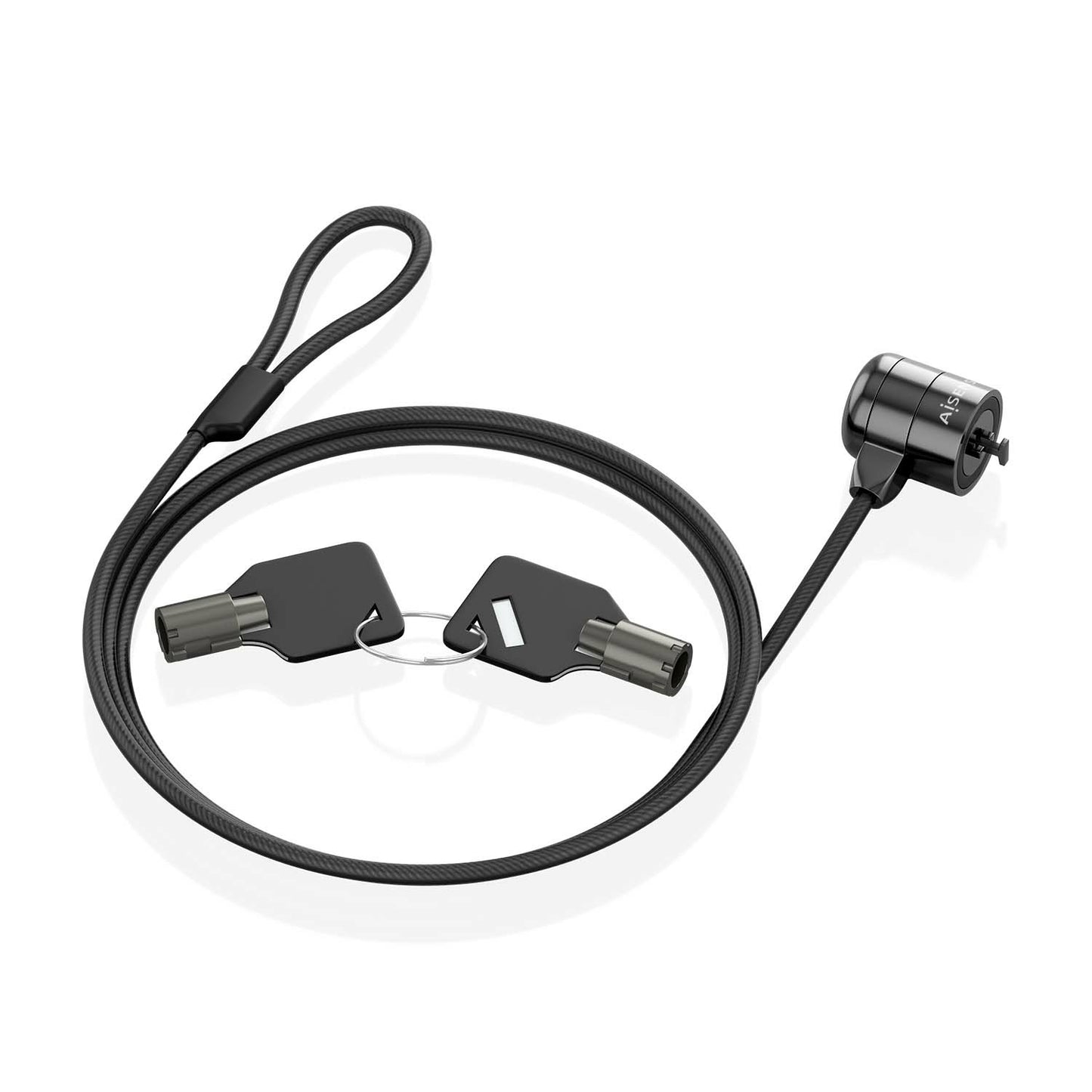 AISENS - Cable de seguridad con cerradura de llave para ordenador  monitor  portátil 1.5m