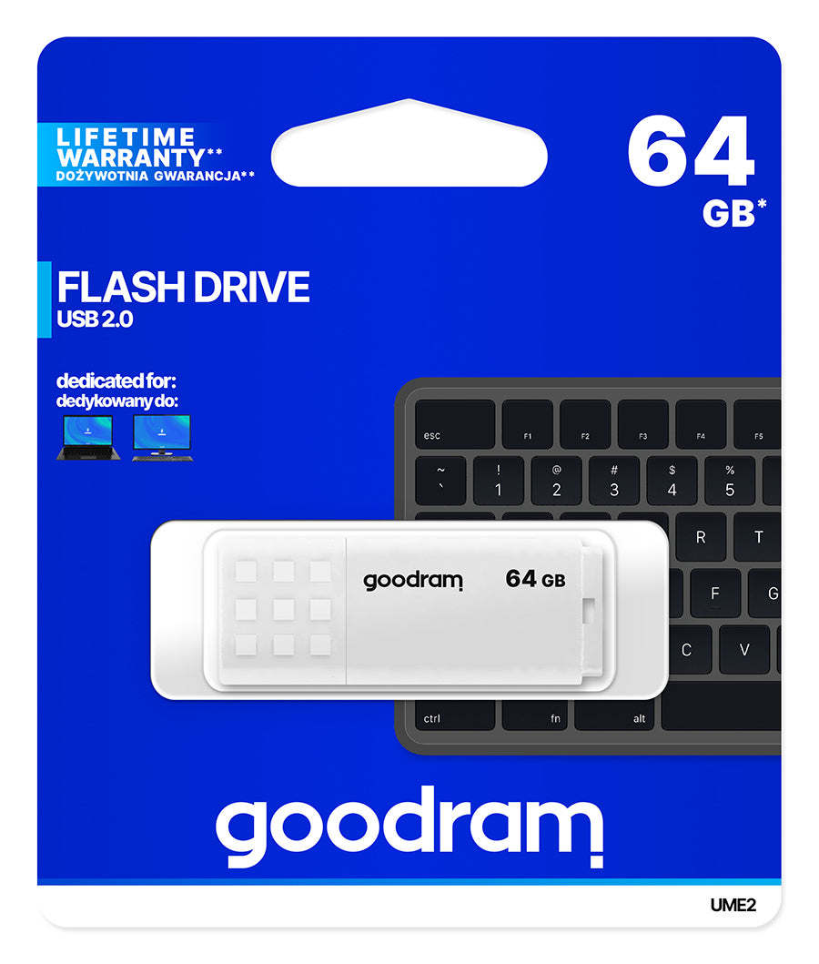 Goodram - UME2 unidad flash USB 64 GB USB tipo A 2.0 Blanco