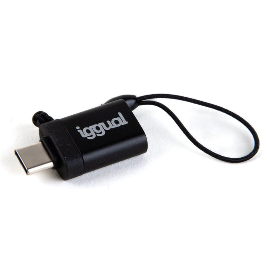 iggual - Adaptador USB OTG tipo c a USB-A 3.1 negro