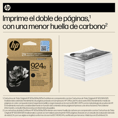 HP Cartucho de Tinta Original EvoMore 924e negra