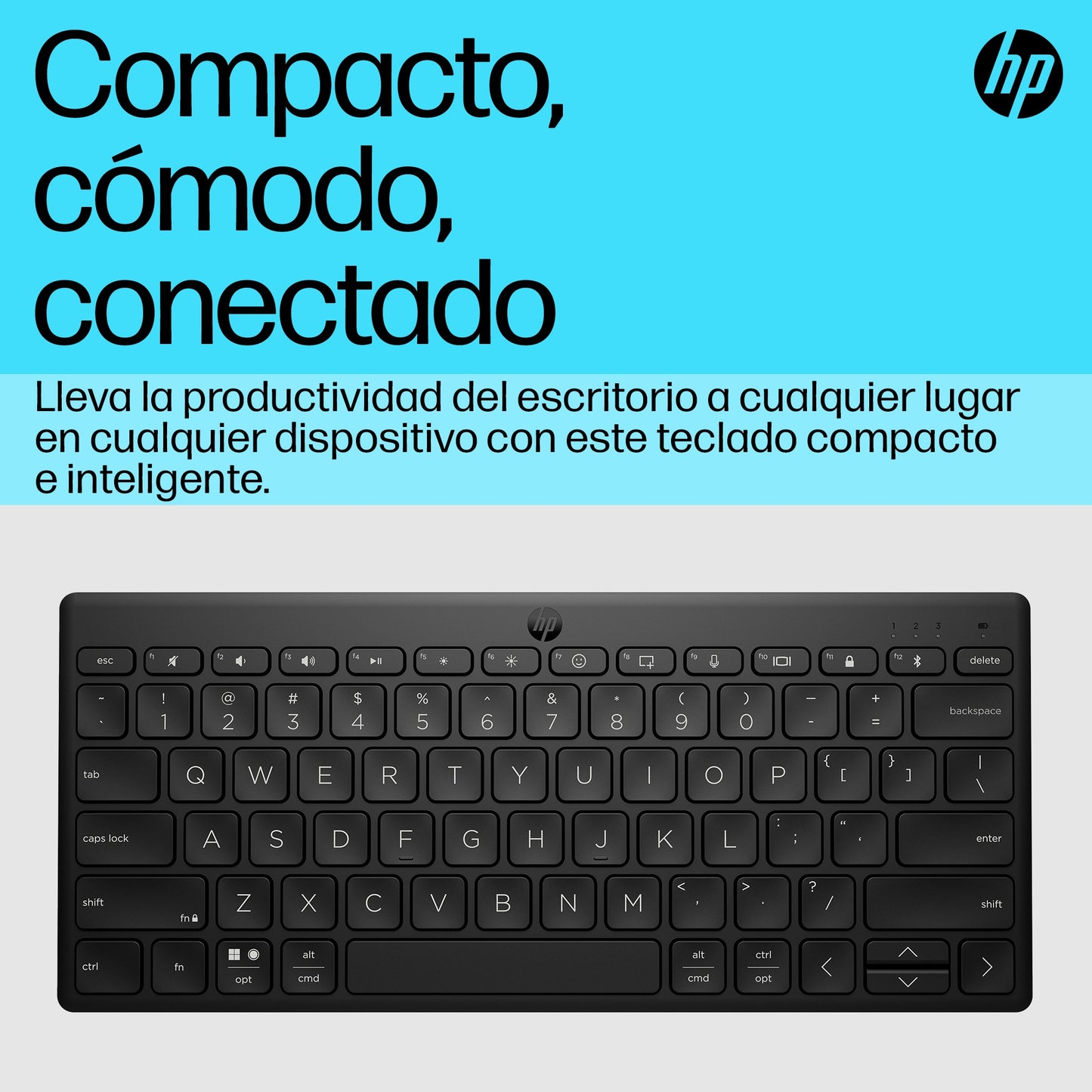 HP - Teclado multidispositivo compacto 350 con Bluetooth