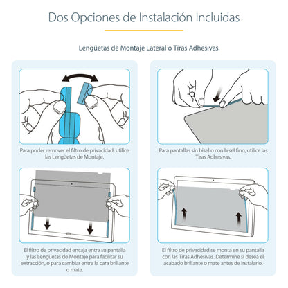 StarTech.com - Filtro de Privacidad de Ordenador para Monitor de 21.5 Pulgadas - Protector de Seguridad para Pantalla - para Reducir la Luz Azul - Pantalla Ancha de 16:9 - Mate/Brillante - +/-30 grados