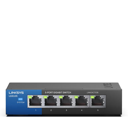 Linksys - Switch Gigabit de escritorio para empresas con 5 puertos (LGS105)