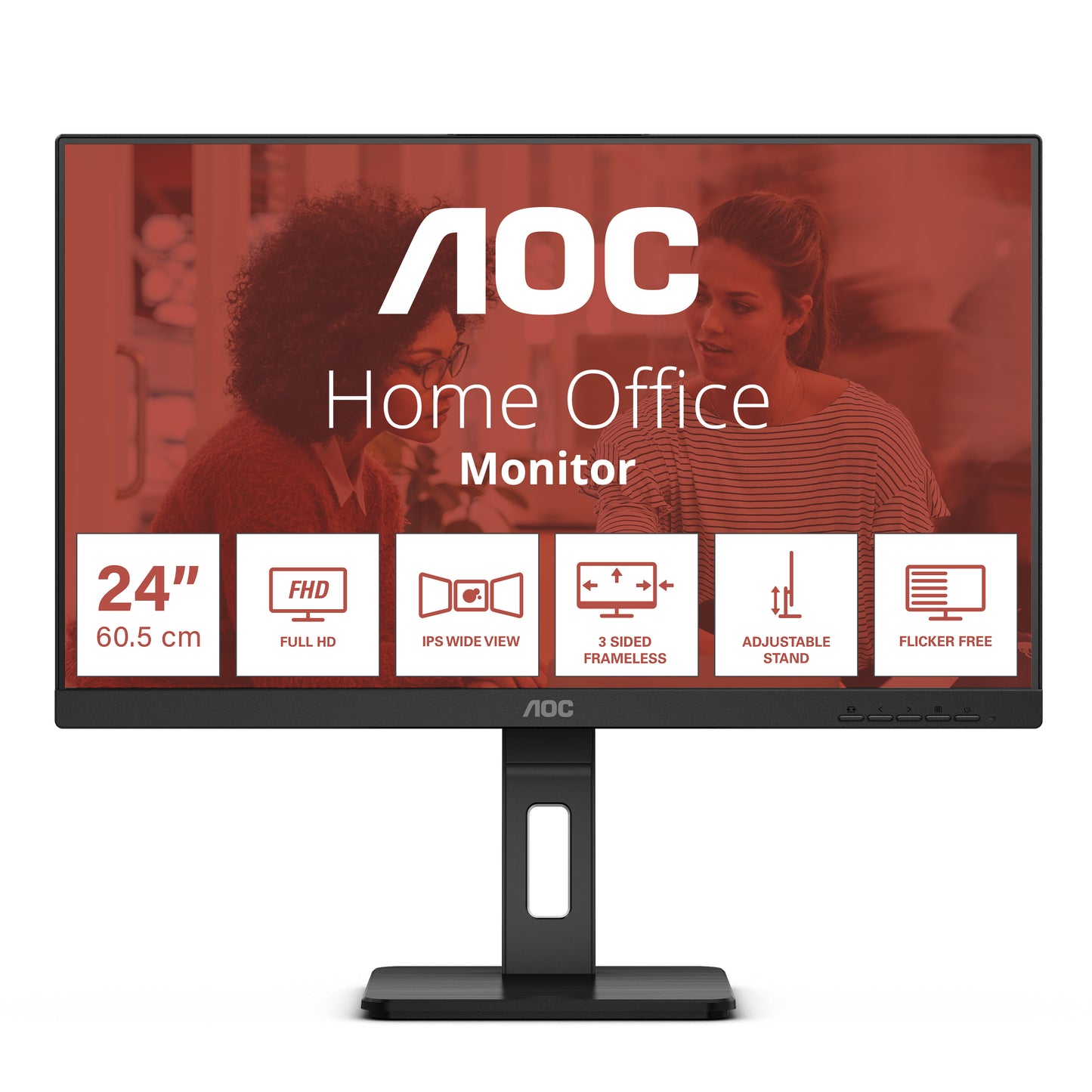 AOC - E3 24E3QAF LED display 60 5 cm (23.8") 1920 x 1080 Pixeles Full HD LCD Negro