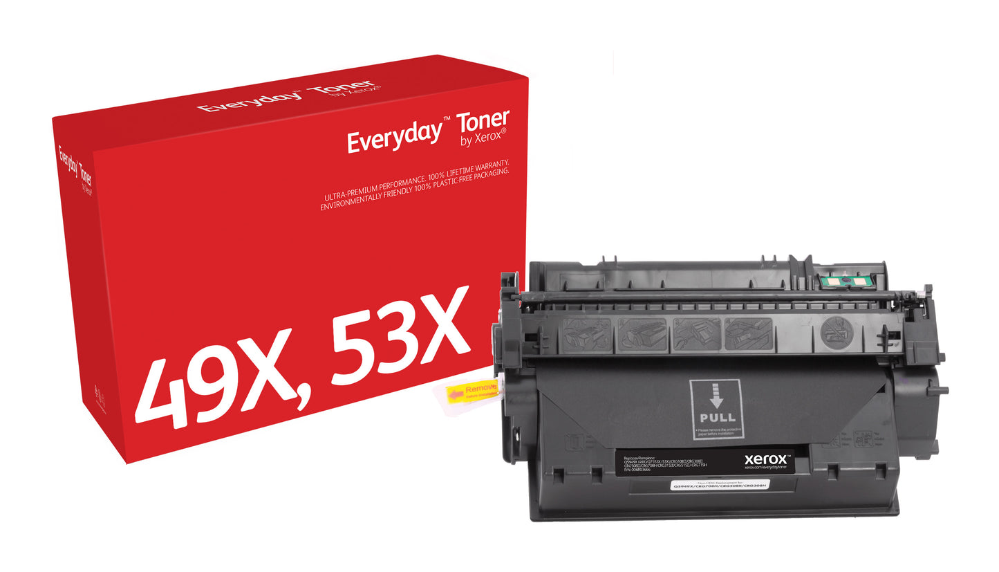 Everyday El tóner ™ Negro de Xerox es compatible con HP 49X 53X (Q5949X/ Q7553X), High capacity