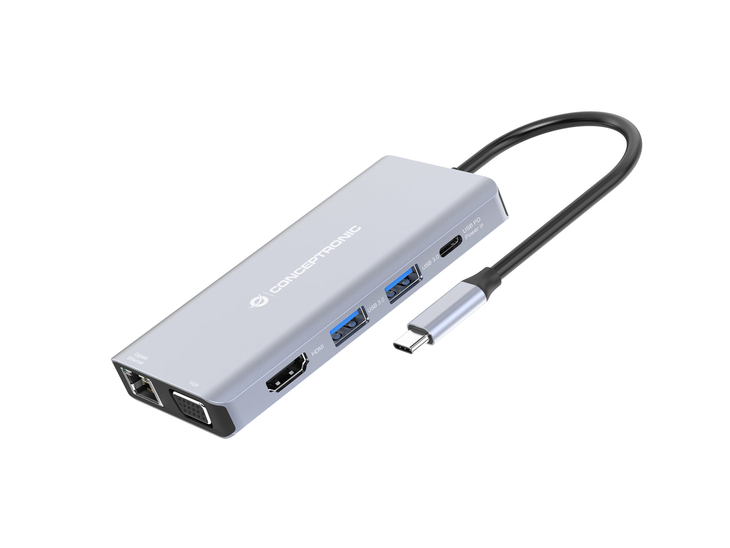 Conceptronic - DONN20G Alámbrico USB 3.2 Gen 1 (3.1 Gen 1) Type-C Gris