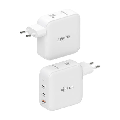 AISENS - Cargador GaN 140W  2xUSB-C PD3.1 QC4.0  1xUSB-A QC3.0  Blanco