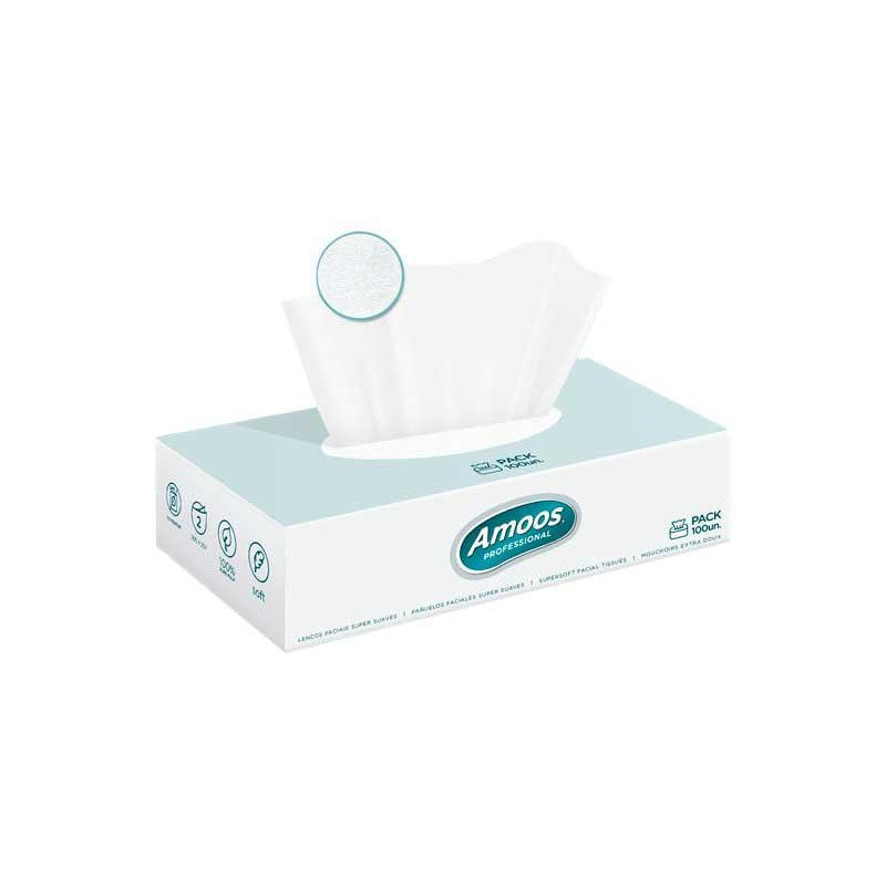 Amoos - CAJA 100 PAÑUELOS FACIALES AMOOS PROFESSIONAL