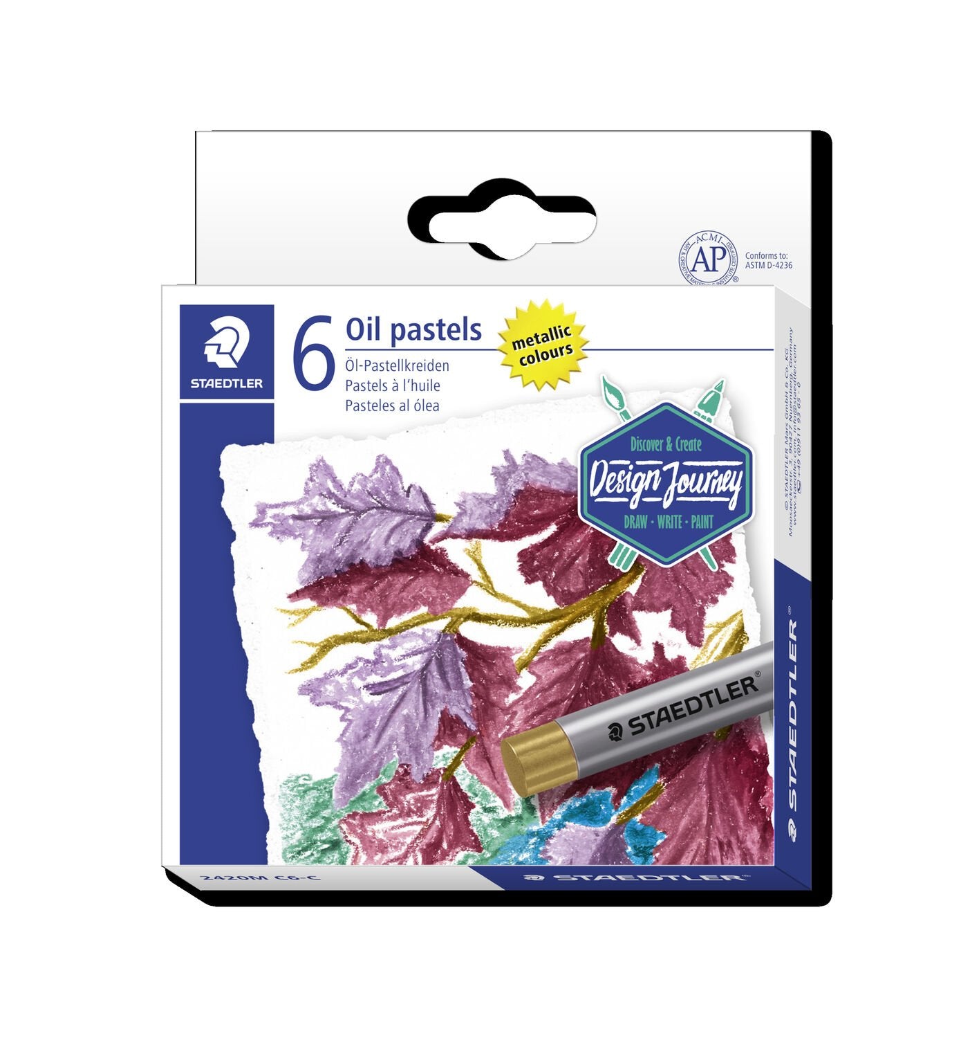 Staedtler - 2420M C6-C pastel Pastel al óleo Suave Colores surtidos  Metálico 6 pieza(s)