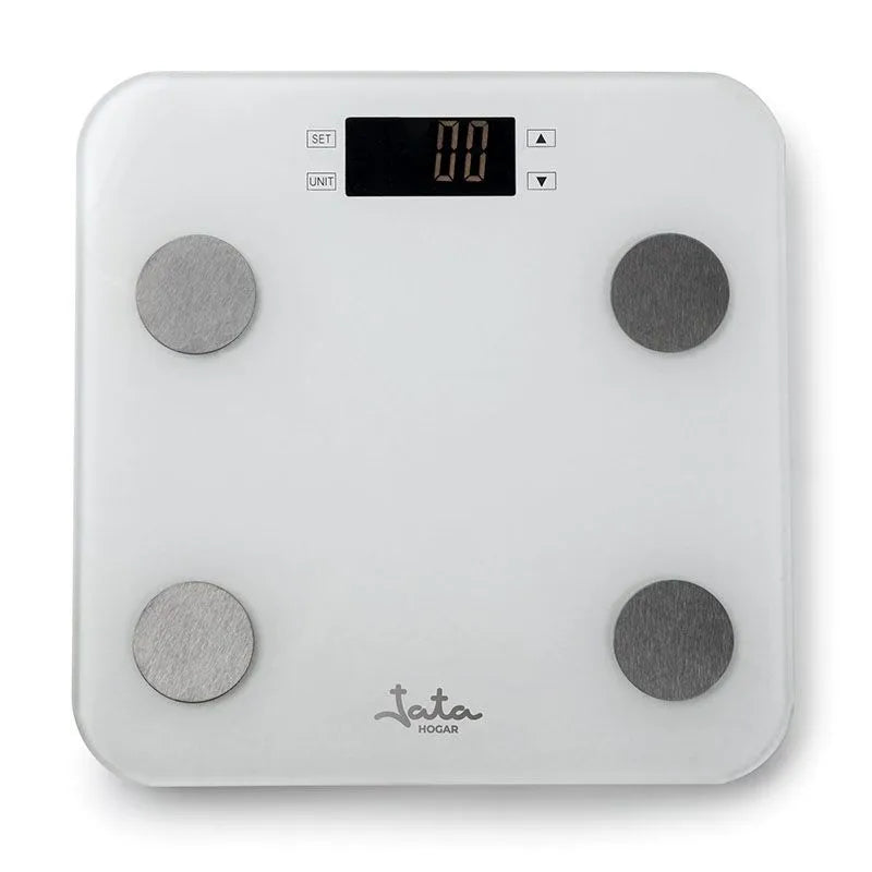 JATA - HBAS1501 báscula de baño Rectángulo Gris  Blanco Báscula personal electrónica