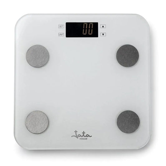 JATA - HBAS1501 báscula de baño Rectángulo Gris  Blanco Báscula personal electrónica