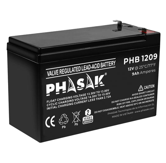 Phasak - Batería 12V 9Ah - PHB 1209