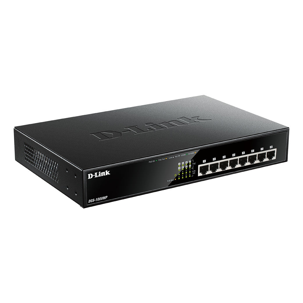 D-Link - 8-Port 10/100/1000Mbps Gigabit PoE+140W