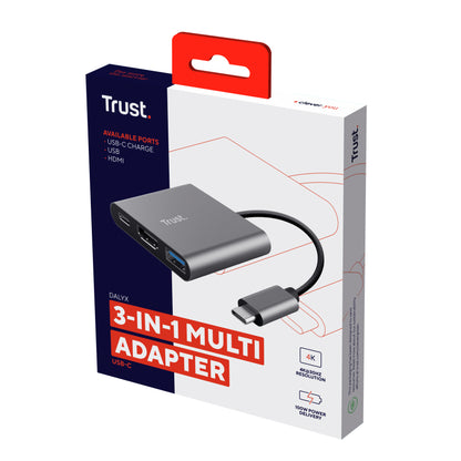 Trust - Dalyx USB 3.2 Gen 1 (3.1 Gen 1) Type-C Aluminio  Negro