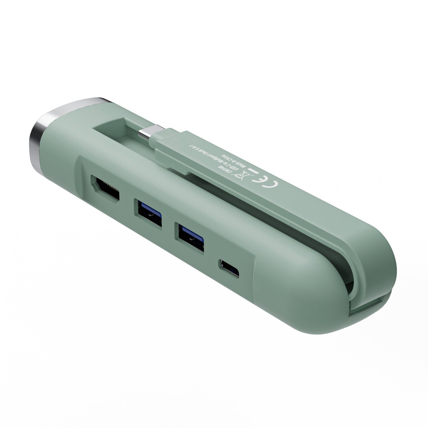 Ewent - EW1148 base para portátil y replicador de puertos Alámbrico USB 3.2 Gen 1 (3.1 Gen 1) Type-C Verde