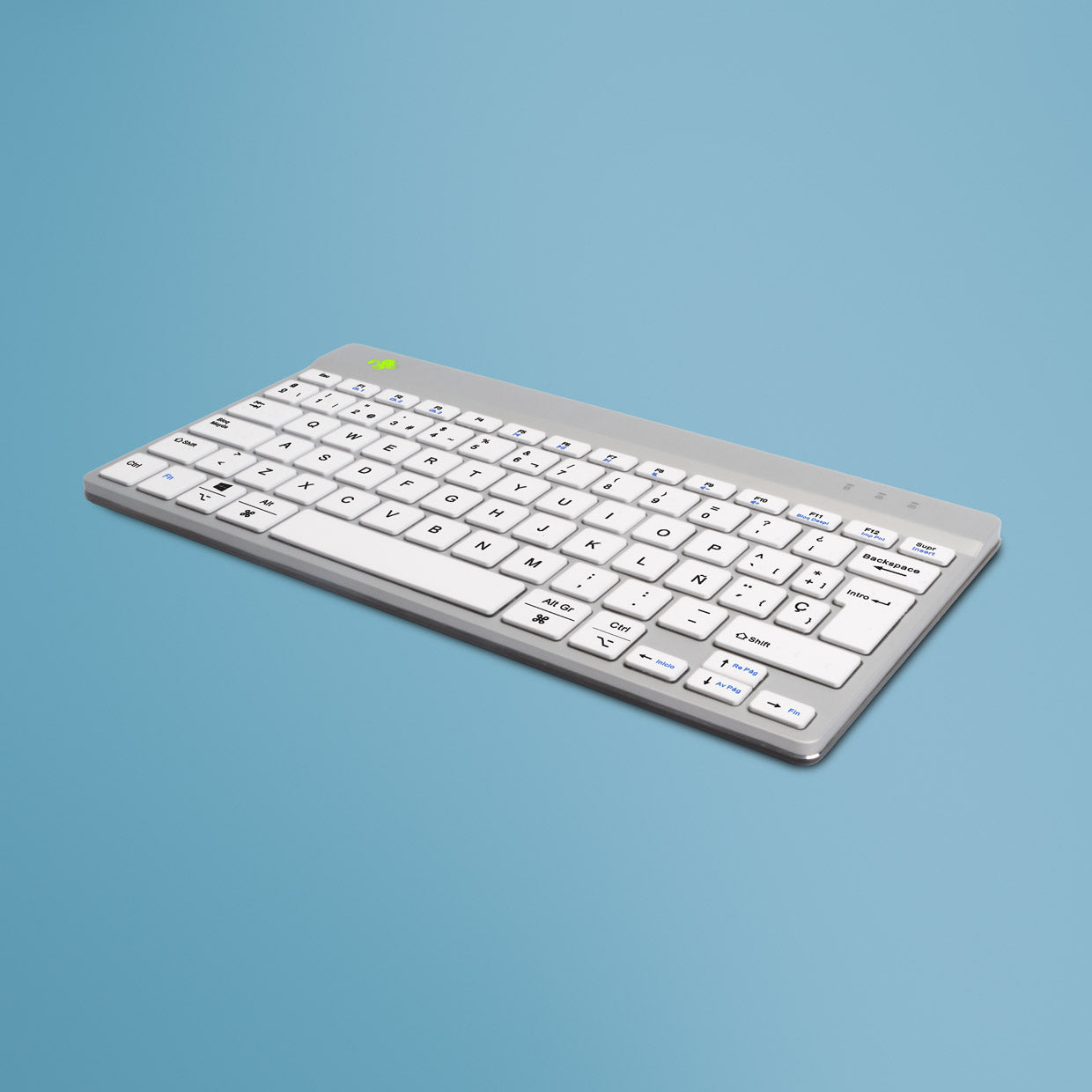 R-Go Tools - Teclado ergonómico R-Go Compact Break  teclado compacto con software de pausa  QWERTY (ES)  bluetooth  blanco