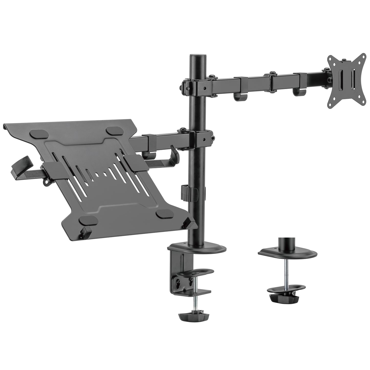 Ewent - EW1519 soporte para ordenador portátil Soporte de mesa con estante para ordenador portátil y brazo para monitor Negro 39 6 cm (15.6")