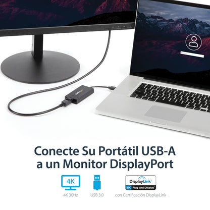 StarTech.com - Adaptador USB 3.0 a DisplayPort 4K Ultra HD - Certificado por DisplayLink - Convertidor de Vídeo con Tarjeta Gráfica Externa - Mac y Windows