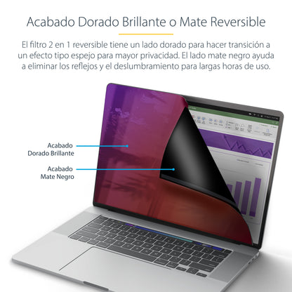 StarTech.com - Filtro de Privacidad Dorado para MacBook Pro 21/23 de 16in - con Privacidad Mejorada - Protector de Pantalla de Doble Cara - +/- 30 Grados