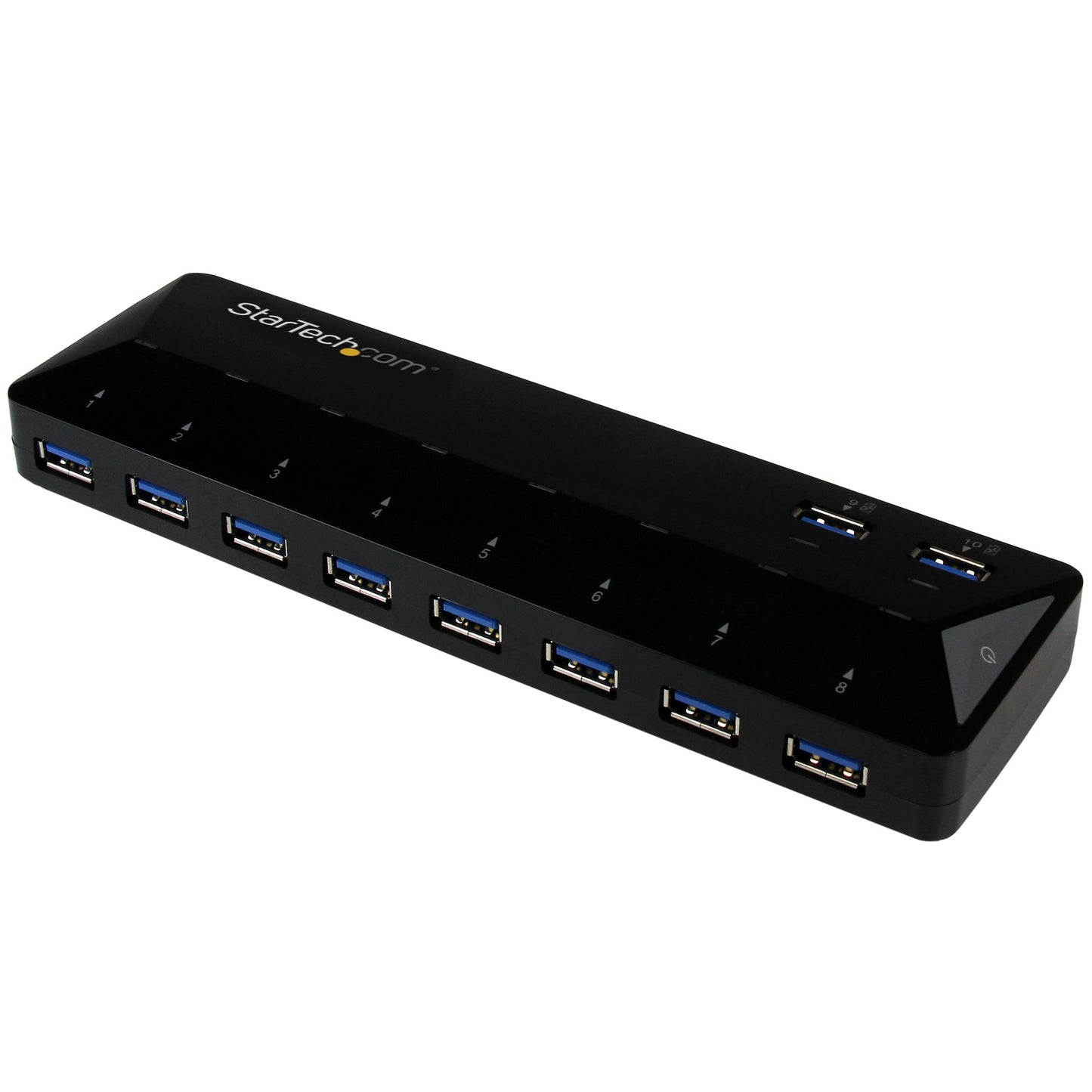 StarTech.com - Concentrador USB 3.0 (5Gbps) de 10 Puertos - Ladrón con Puertos de Carga y Sincronización - Hub con 2 Puertos de 1 5A