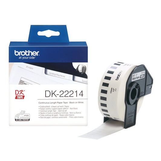 Brother DK-22214 cinta para impresora de etiquetas Negro sobre blanco