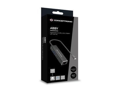 Conceptronic - ABBY13B base para portátil y replicador de puertos Alámbrico USB 3.2 Gen 1 (3.1 Gen 1) Type-C Gris