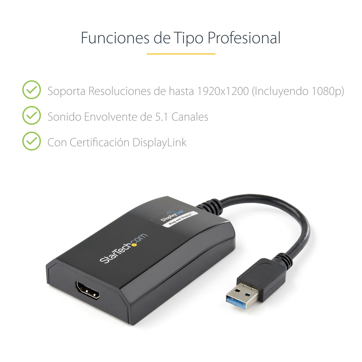 StarTech.com - Adaptador USB 3.0 HDMI - Certificado con DisplayLink - 1920x1200