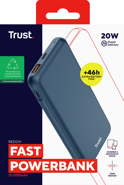 Trust - Redoh Ión de litio 10000 mAh Azul