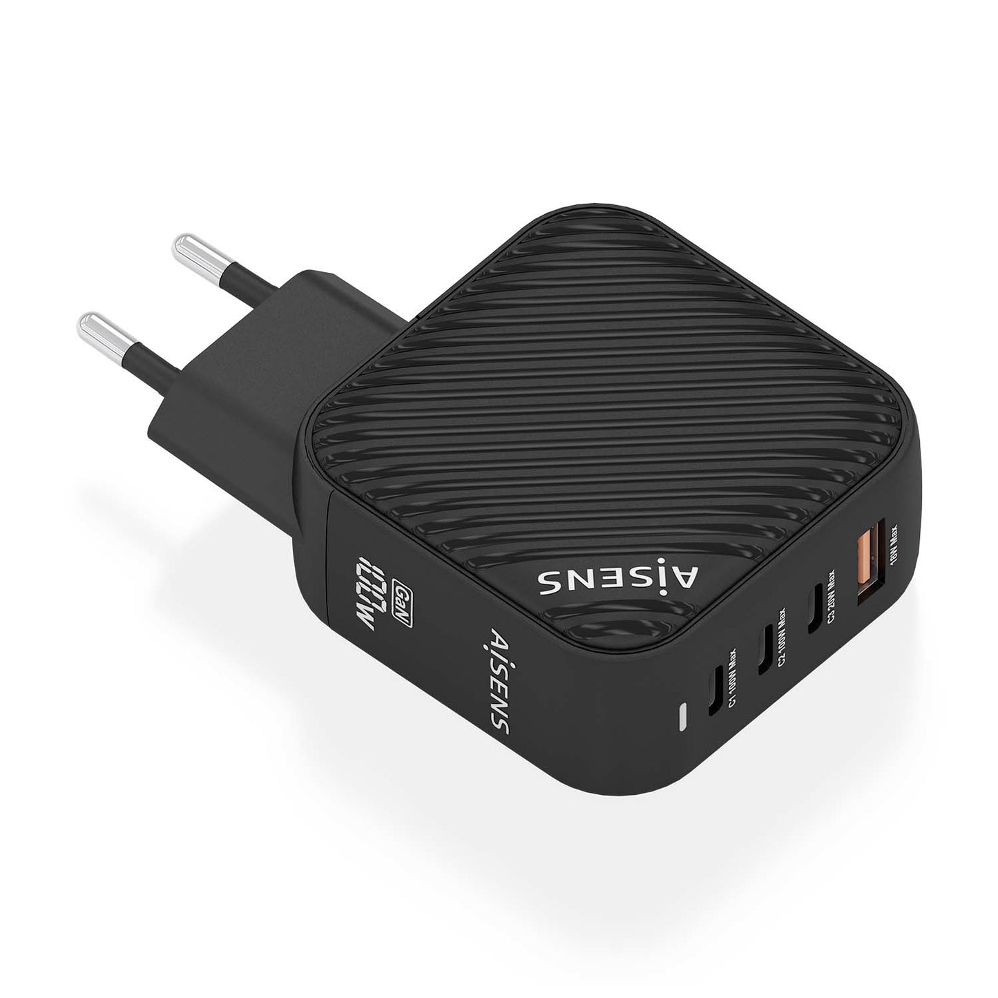 AISENS - Cargador GaN 100W  3xUSB-C PD3.0 QC4.0  1xUSB-A QC3.0  Negro