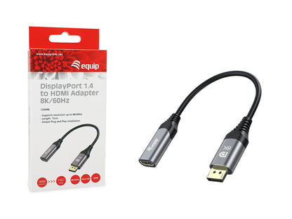 Equip - 133446 adaptador de cable de vídeo 0 15 m DisplayPort HDMI Negro  Gris