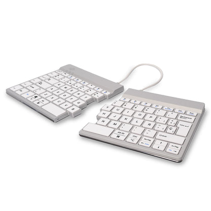 R-Go Tools - Teclado ergonómico R-Go Split Break con software de pausa  teclado dividido ergonómico  QWERTY (ES)  bluetooth  blanco