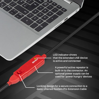 Lindy - 42782 cable USB USB 2.0 12 m USB A Negro