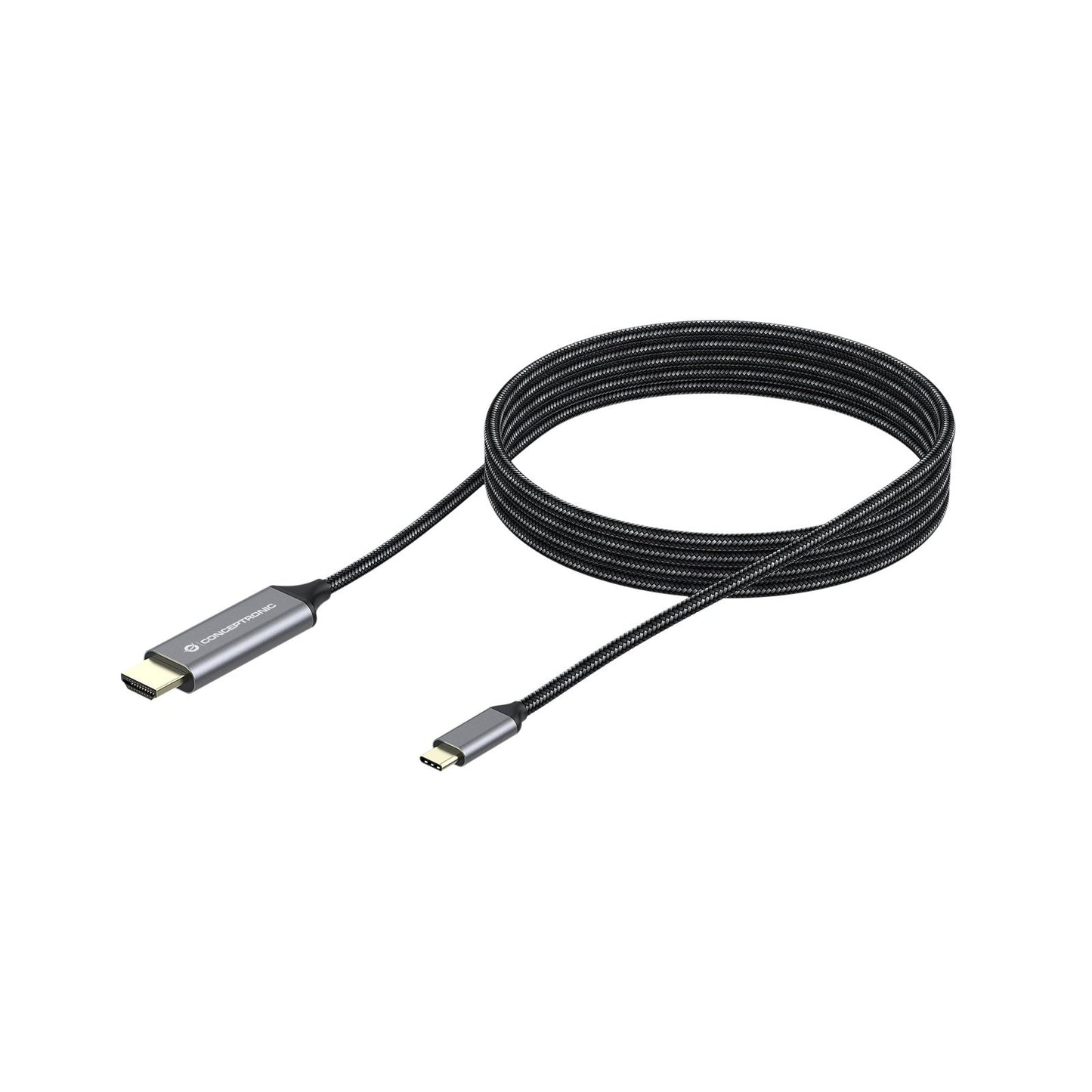 Conceptronic - ABBY10G adaptador de cable de vídeo 2 m USB Tipo C HDMI Gris