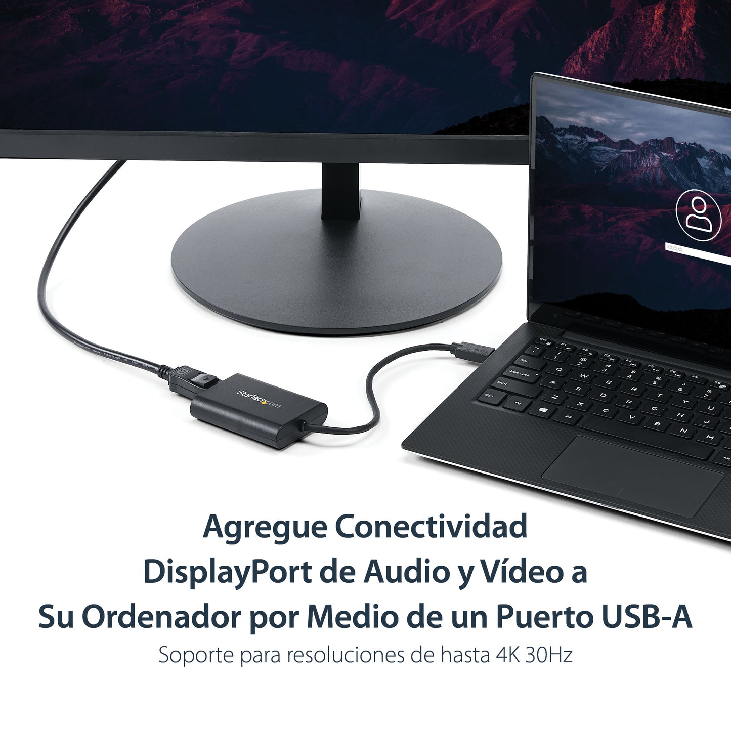 StarTech.com - Adaptador USB 3.0 a DisplayPort - 4K 30Hz - Adaptador de Vídeo Externo USB a DisplayPort para Un Monitor - Adaptador Gráfico Externo DisplayPort - USB a DP 4K 30Hz - Solo para Windows