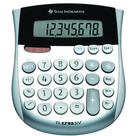 Texas Instruments - TI-1795 SV calculadora Escritorio Calculadora básica Negro  Plata  Blanco