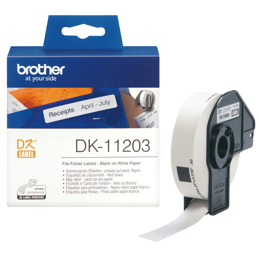 Brother - DK-11203 cinta para impresora de etiquetas Negro sobre blanco