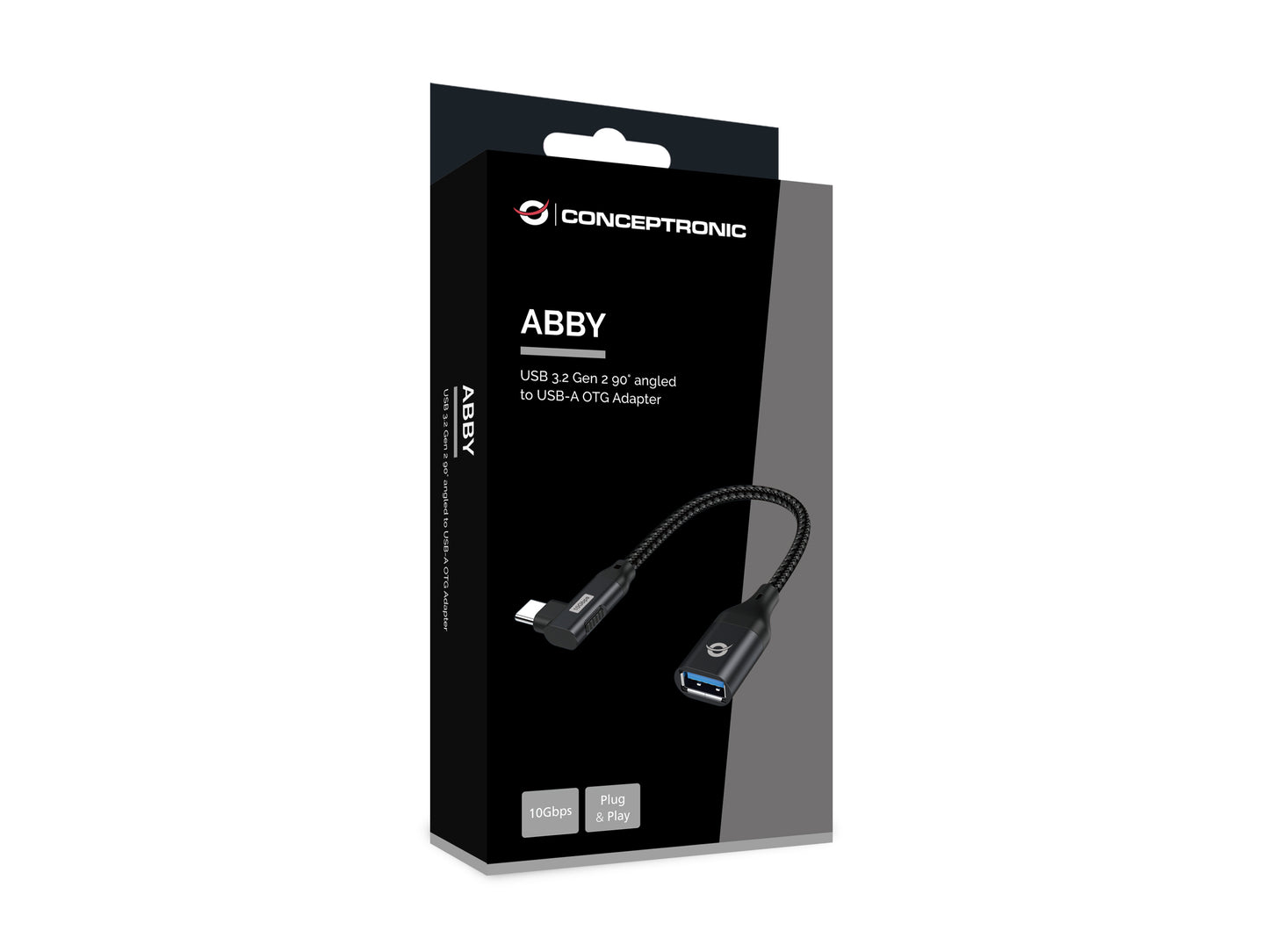 Conceptronic - ABBY19B cambiador de género para cable USB-C USB-A Negro