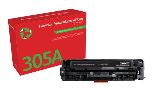 Everyday Tóner ™ Negro remanufacturado de Xerox es compatible con HP 305A (CE410A), Capacidad estándar