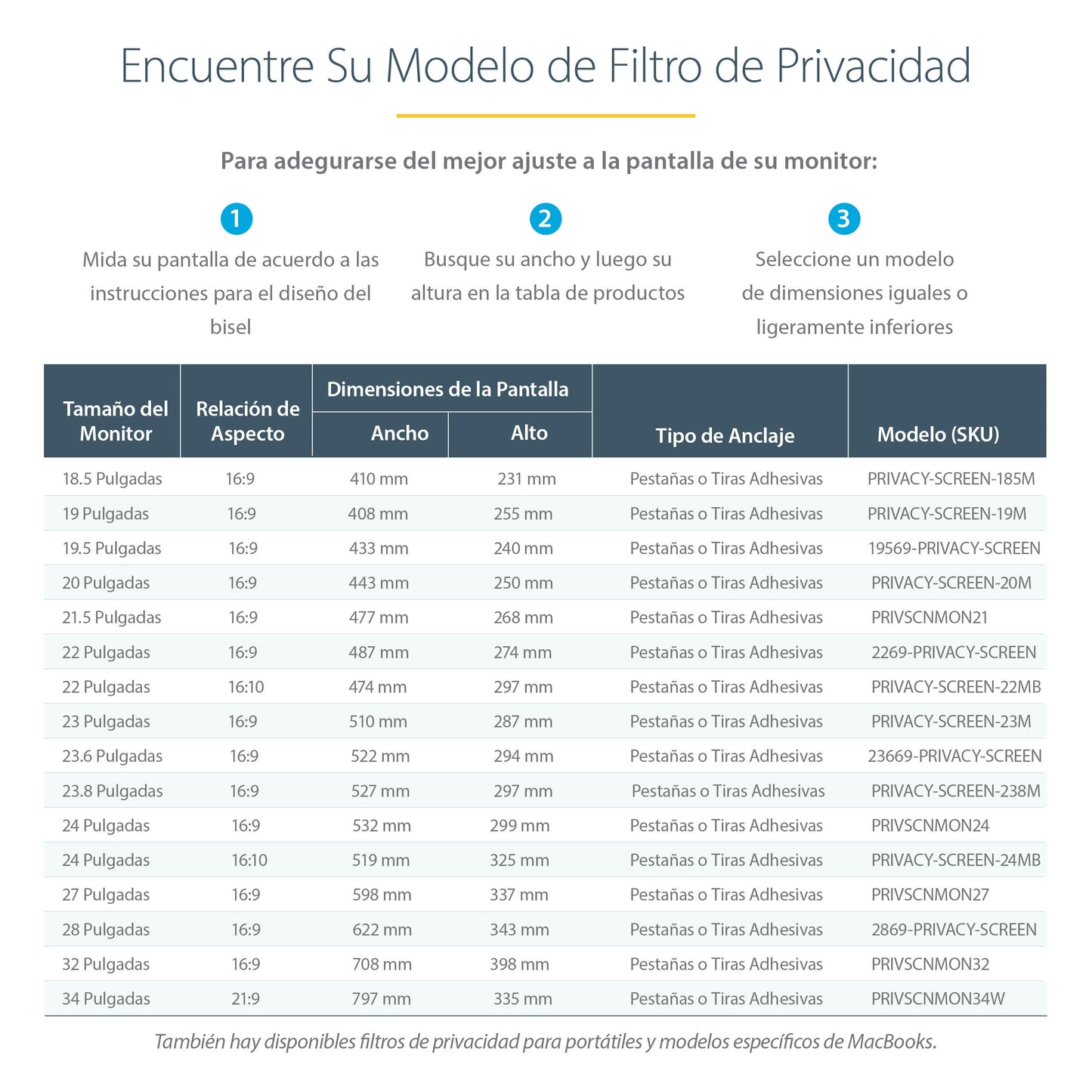 StarTech.com - Filtro de Privacidad para Monitores de 23 Pulgadas - Pantalla de Privacidad para Reducir la Luz Azul - de Pantalla Ancha 16:9 - Mate/Brillante - Ángulo de Visión de +/-30 Grados