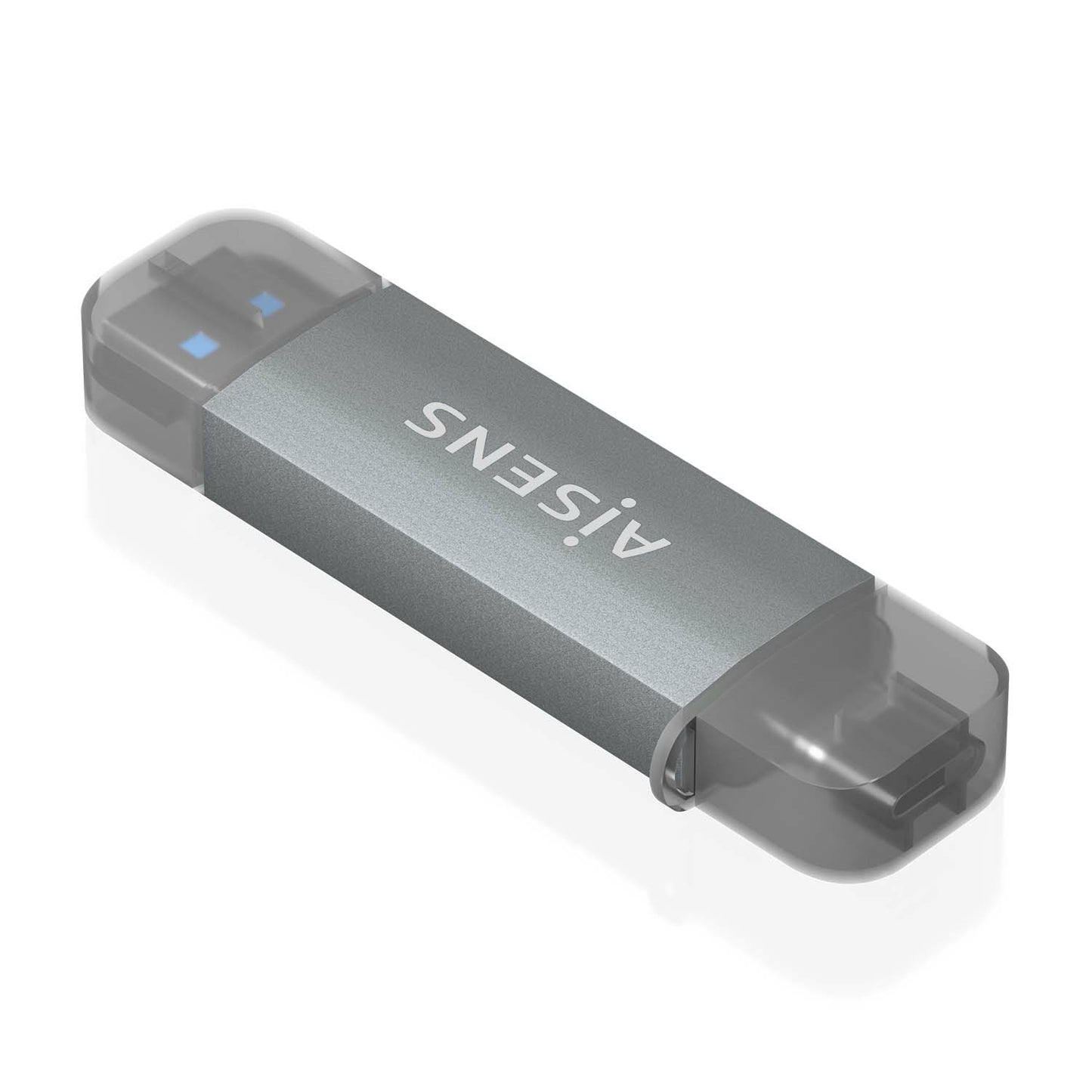 AISENS - Lector de Tarjetas SD  Micro SD  MMC  RS-MMC  MMC Micro  USB-A y USB-C  Gris