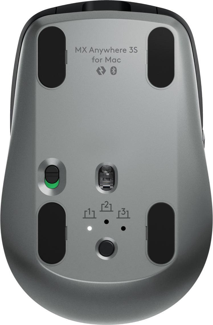 Logitech - MX Anywhere 3S for Mac ratón Oficina mano derecha RF Wireless + Bluetooth Laser 8000 DPI