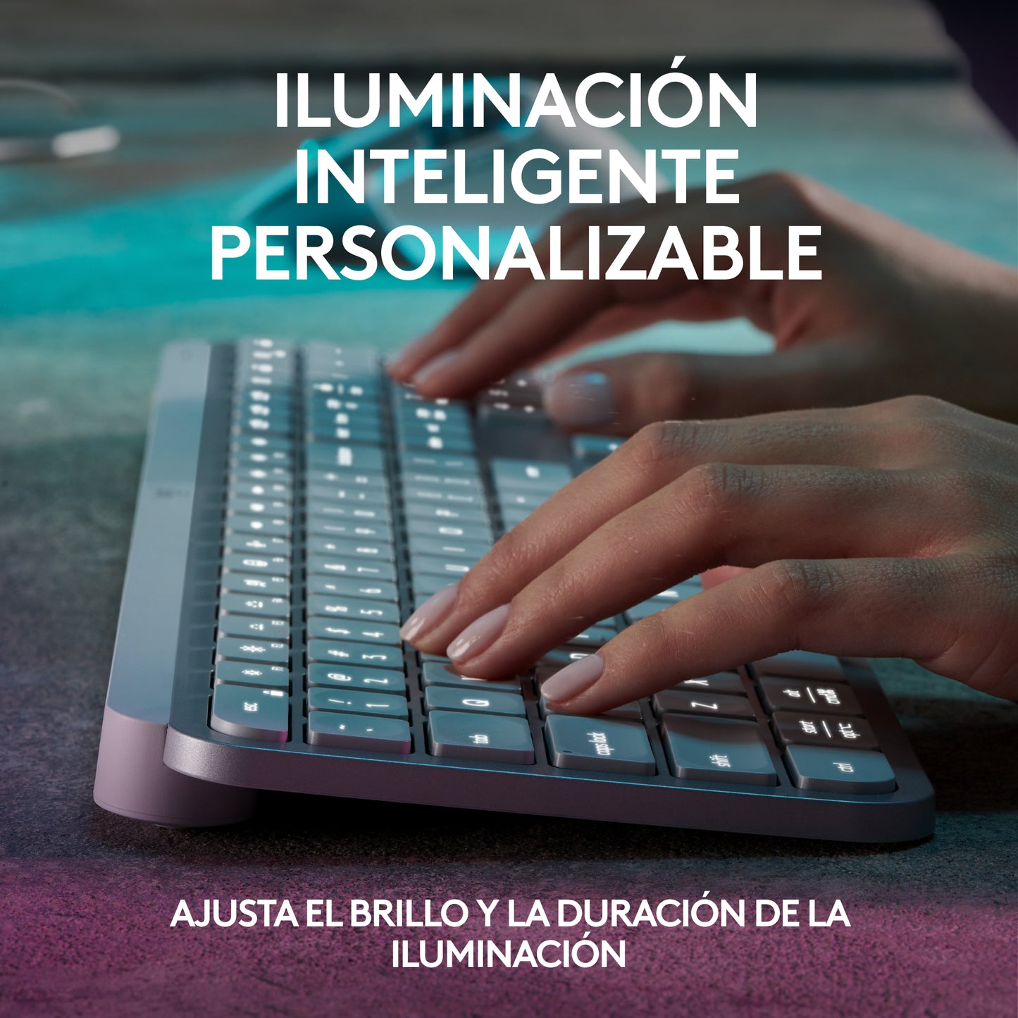 Logitech - MX Keys S teclado Oficina RF Wireless + Bluetooth QWERTY Español Aluminio  Blanco