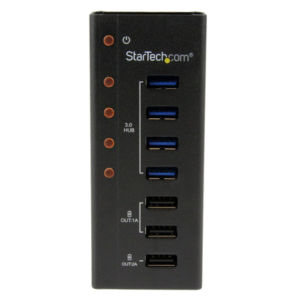 StarTech.com - Hub Concentrador USB 3.0 (5Gbps) de 4 Puertos y 3 Puertos de Carga USB ( 2x 1A y 1x 2A) - Ladrón con Carcasa de Metal