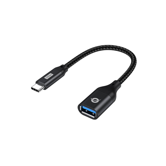 Conceptronic - ABBY18B cambiador de género para cable USB-C USB-A Negro