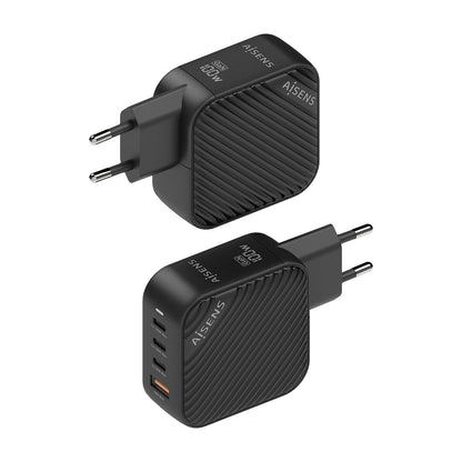 AISENS - Cargador GaN 100W  3xUSB-C PD3.0 QC4.0  1xUSB-A QC3.0  Negro