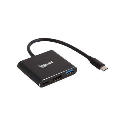 iggual - Hub tipo C 3 en 1 HDMI USB3.0